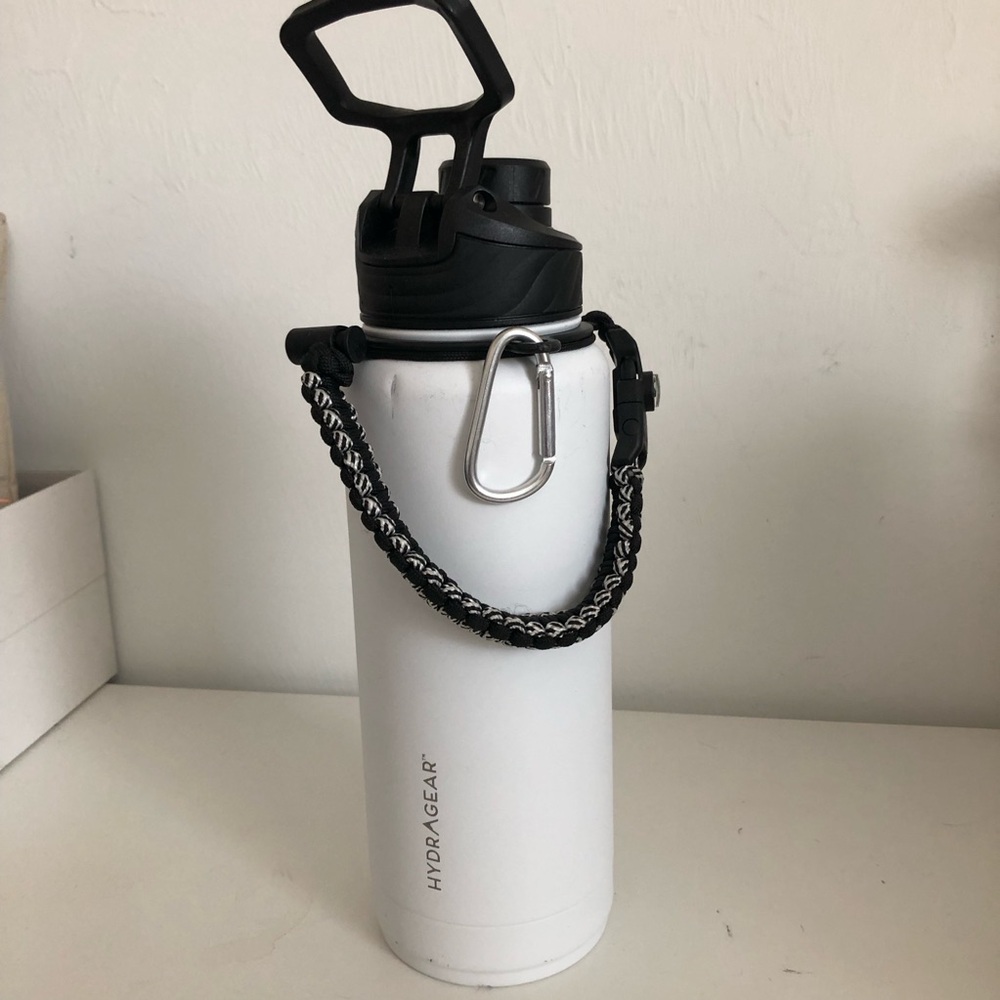 HydraGear White 40oz Water Bottle with Black Lid